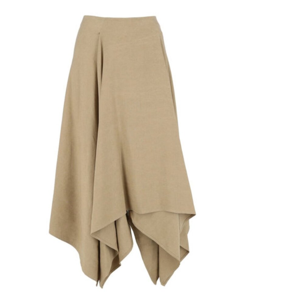 Salvatore Ferragamo Linen & Silk Asymmetric Hem Maxi Skirt - Picture 5 of 9